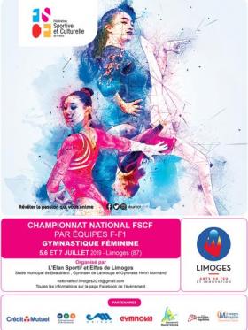 Gymnastique féminine - Affiche - FF1 - Limoges 2019 Gymnastique féminine - Affiche - FF1 - Limoges 2019