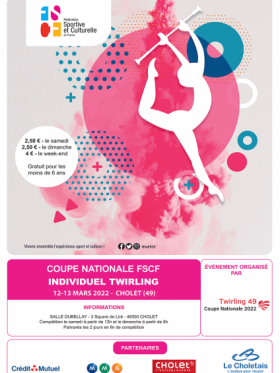Coupe nationale individuel de Twirling 2022 - Cholet (49) Coupe nationale individuel de Twirling 2022 - Cholet (49)