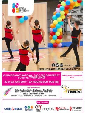 Twirling - Affiche national par équipes et duo - La-Roche-Sur-Yon 2019 Twirling - Affiche national par équipes et duo - La-Roche-Sur-Yon 2019