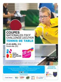 Challenge Rober Lecuyer - coupes nationales par équipes FSCF de tennis de table à Ancerville Challenge Rober Lecuyer - coupes nationales par équipes FSCF de tennis de table à Ancerville