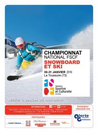 Le championnat national de ski et snowboard se déroulera les 30 et 31 janvier 2016 à La Toussuire (73). Ski snowboard FSCF