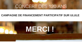 Remerciements camapgne de dons Ulule concert des 120 ans FSCF Remerciements camapgne de dons Ulule concert des 120 ans FSCF