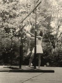 Gymnaste femme avec entraineur Gymnaste femme avec entraineur